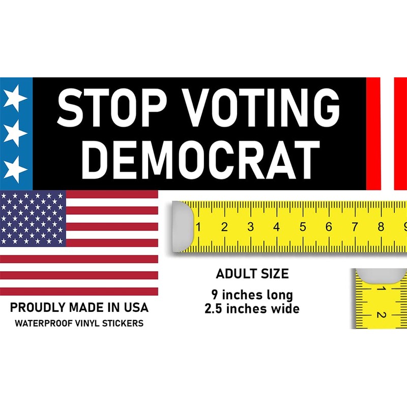 Stop Voting Democrat Bumper Sticker Stop Voting Democrat Sticker Made