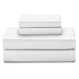 Lirex King Bed Sheets Set, 4 Pieces King Size Extra Soft Breathable Brushed Microfiber Bedding Set, Machine Washable Wrinkle-Free, White (1 Flat Sheet, 1 Fitted Sheet, 2 Pillowcases)