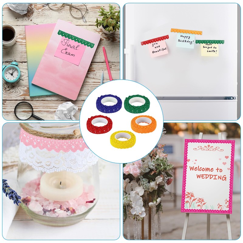 PATIKIL 0.6" Wide 2 Yards Self-Adhesive Lace Tape Lace Ribbon,