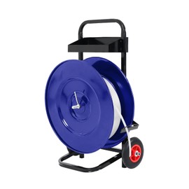 Blue Heavy Duty Strapping Cart - Durable Deluxe Steel Strap Dispenser & Steel Strapping for Coil 9.5"-15.7" PET- 50 Packing Buckle Free