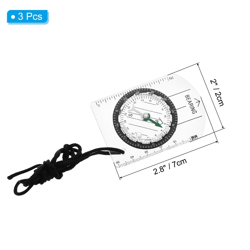 PATIKIL Orienteering Compass, 3 Pack Hiking Backpacking Compass with Declination