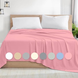 Rohi Microfibre Super King Flat Sheet Pink – Comfy Soft & Breathable Flat Bed Sheet – Anti Allergy & Durable Top Sheets for Hotels, Bedrooms & Guest Rooms – Easy Care Layer Sheet (Pink, 255 x 290cm)