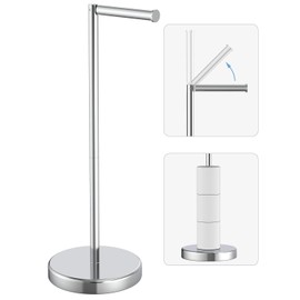 Chrome Toilet Paper Holder Stand Freestanding Tissue Roll Holder Bathroom