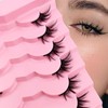 Half-eye False Eyelashes, 7 Pairs Natural Faux Lashes, Volumized False