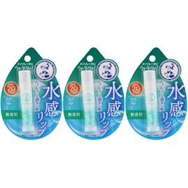 Mentholatum Water Lip, Fragrance-free, 0.1 oz (4.5 g) x 3 Packs