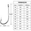 Stainless Steel Saltwater Fishing Hooks - 40pcs 34007 O'shaughnessy Hooks