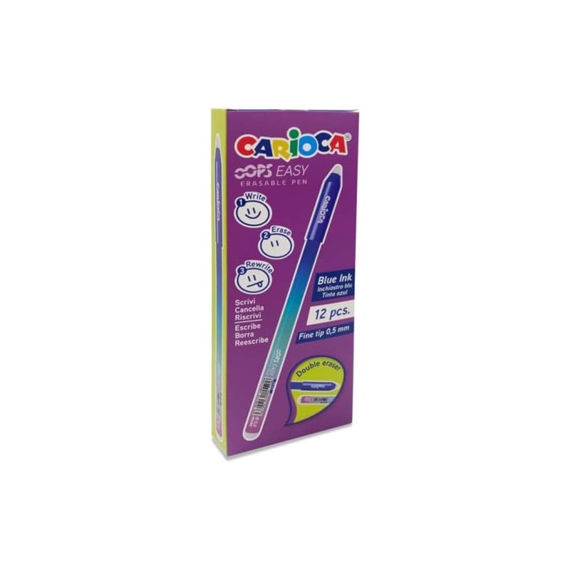 Carioca Oops Easy Penne Cancellabili Blu – Box 12 Penne