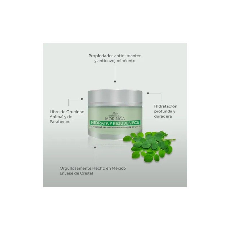 Vitalis Crema De Moringa Antiedad Hidratante Rejuvenece