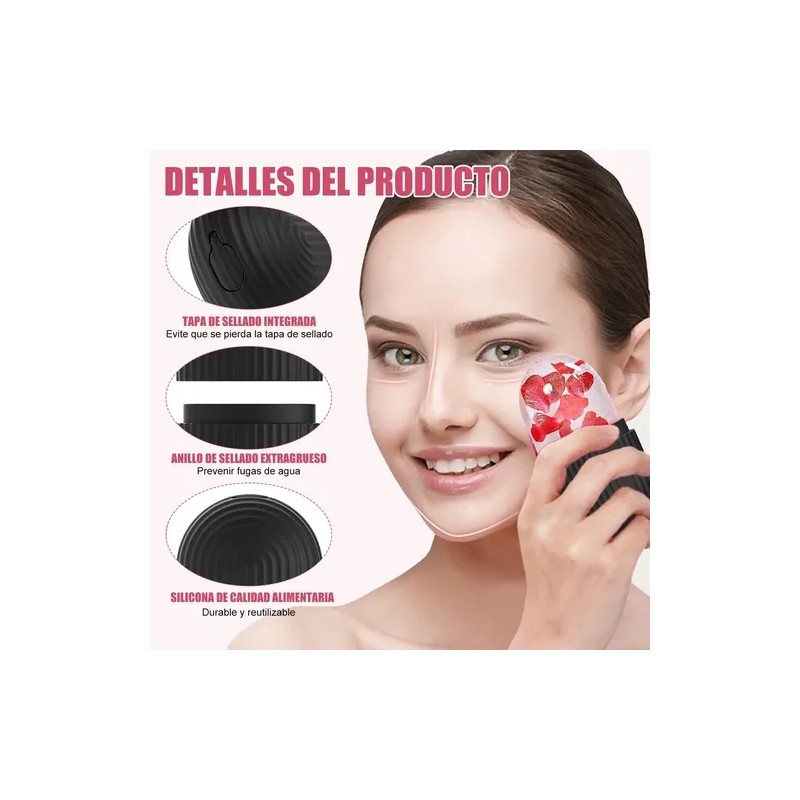 2pzs Rodillo Silicón Hielo Para Masaje Facial Reutilizable