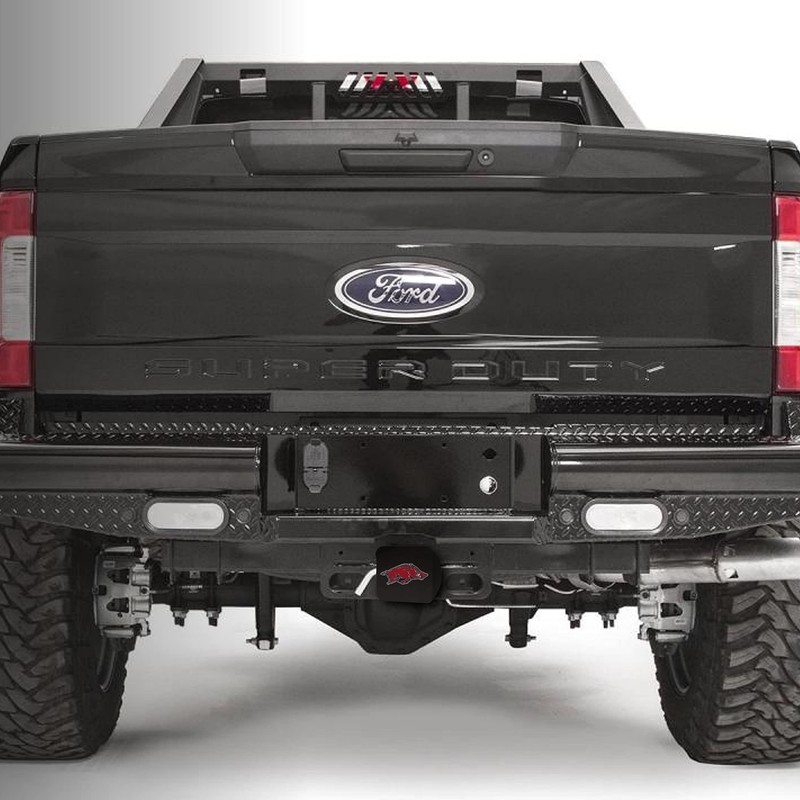 FANMATS 22640 Arkansas Razorbacks Black Metal Hitch Cover - 3D