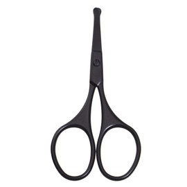 Motanar Multicolor Professional Grooming Scissors for Personal Care Facial Hair Removal and Ear Nose Eyebrow Trimming Stainless Steel Fine Straight Tip Scissors 3.9 Inch (Black Safety Head D)