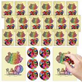 Watersay 24 Set Back to School Crafts for Kid Gifts Multicolor Rainbow Crayon with Coloring Blank Cards Bulk Colorful Non Toxic First Day of School Party Supplies for Classroom Kindergarten Preschool