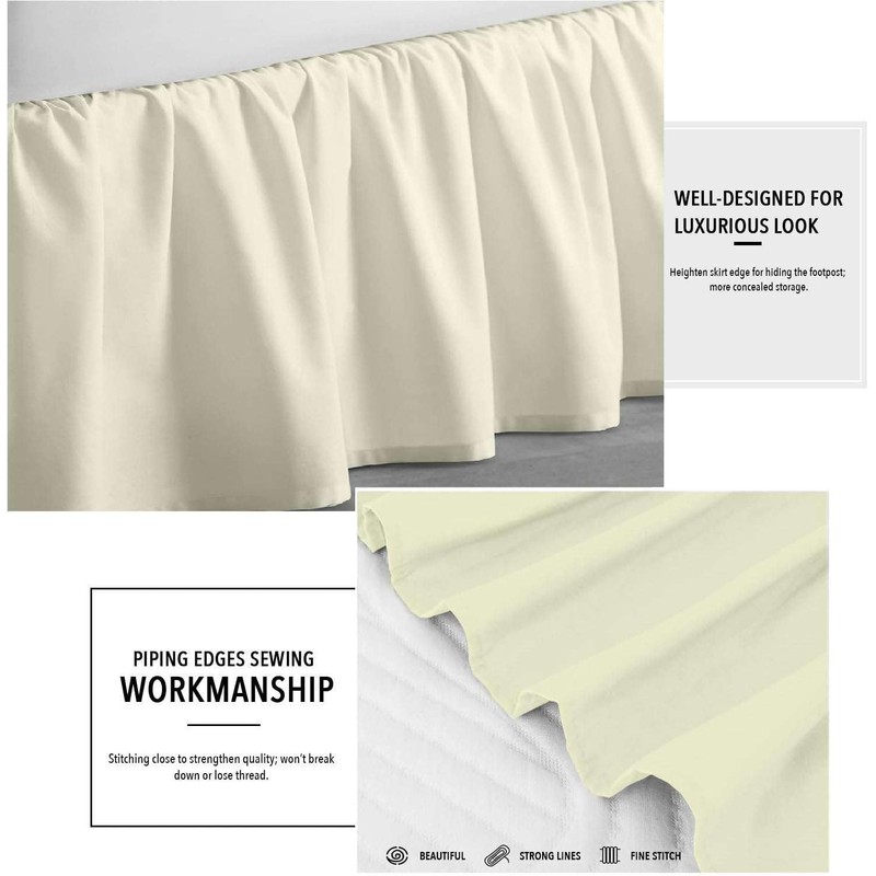 SlumberWell King Bed Skirt with Split Corners, Soft Microfiber, 22