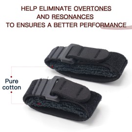 Cheerock 2pcs Bass Guitar String Mute Damper, Cotton Bass Guitar Fret Mute, Adjustable Guitar String Dampener, Bass Guitar Accessories