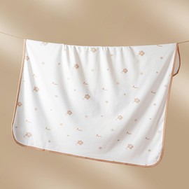 ZONEY Baby Blanket, 100% Organic Cotton Cute Newborn Swaddle, Double Layer Infant Receiving and Multi-Purpose Blanket,Lightweight Quilt Bath Towel for 0-12 Months,33.3x33.3 (Flower)