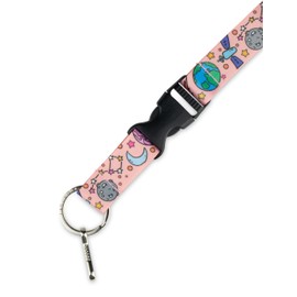 Limeloot Space Lanyard for ID Badges, Keys, Accessories - Premium Galaxy Lanyard with Quick Release Buckle and Flat Ring