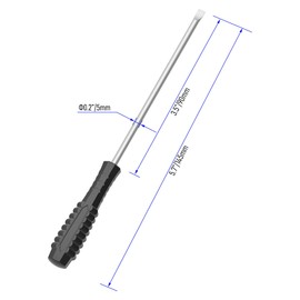 FOCMKEAS 10PCS Mini Slotted Screwdriver, 5mm Flat Head for Watch Eyeglasses Electronics Toy Repair, Magnetic, 5.71"(145mm) Total Length (Black Handle)