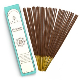 Manipura Incense Sticks, Organic Hand Dipped Incense, Natural Herbs & Aromatic Ingredients, Contain 40 Sticks, Burn Time 45 to 60 Minutes, Spiritual Gifts, Tranquil Aura Incense by Karma Pledge