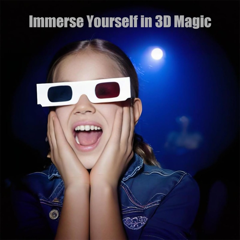 TARANDUS 3D Glasses for Movies Red/Cyan Cardboard 3D Glasses in