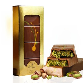 Narperi Dubai Chocolate Bar Pistachio I Viral Knafeh Chocolate Bar with Pistachio Cream and Kataifi, 3.5 oz Handmade Luxury