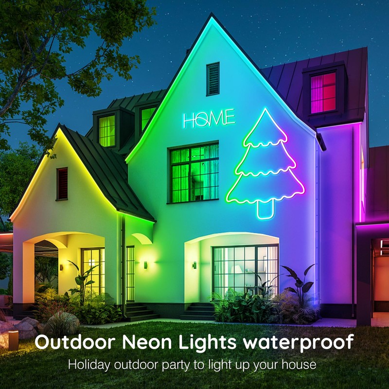 100Ft Neon Rope Lights,Flexible Led Rope Lights Control with App/Remote,Multiple
