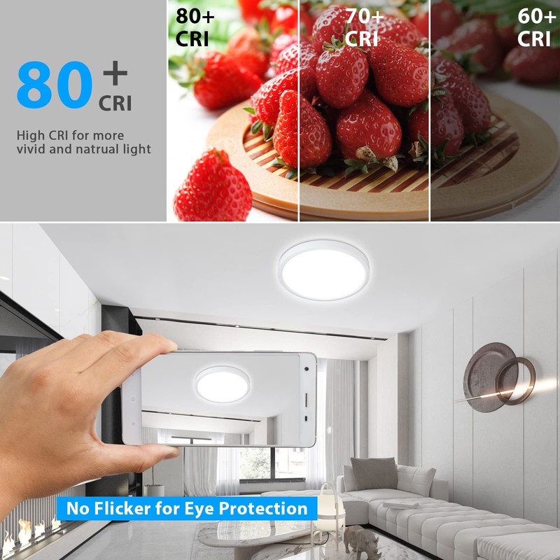 Unicozin Dimmable Ceiling Light with Remote Control, 8.7Inch 18W 3000K-6000K