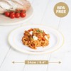 MATANA 50 Premium White Plastic Dinner Plates with Gold Rim,