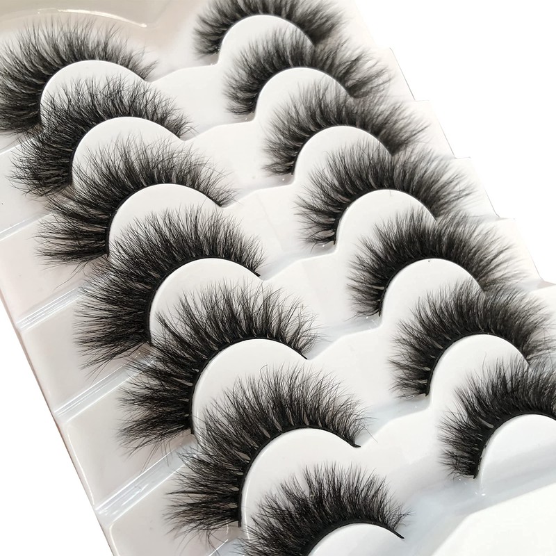 Pooplunch False Eyelashes Cat Eye Wispy Extensions Faux Mink Lashes