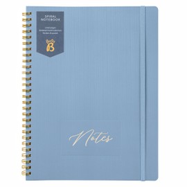 Busy B Spiral Notebook in Blue with Lined Pages, Undated Month Planners, Stickers and Pocket