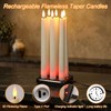GenSwin Rechargeable Flameless Taper Candles with Charging Base Remote