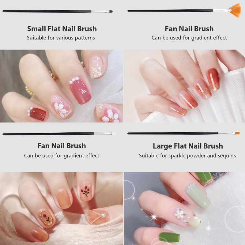 20 Piece Nail Brush Set with Dotting Tool, Brush for