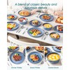 vancasso ANYA 18 Pieces Plates and Bowls Set, Blue Dinnerware