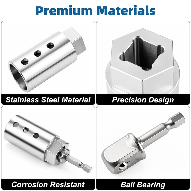 Trailer Jack Drill Adapter, Upgraded Stainless Steel 1 Inch Cordless