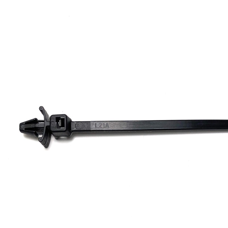50 x Black Nylon Clip On Cable Ties with Wings