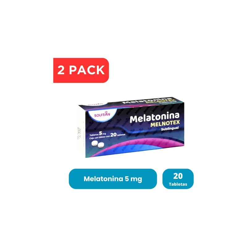 Melatonina 5 Mg Melnotex Pack Con 40 Tableta Sublingual