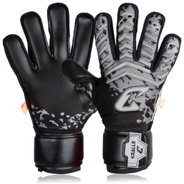 CATCH & KEEP Children's Goalkeeper Gloves Claw Splash Grey Size 4 I Lightweight Children's Goalkeeper Gloves with Thumb Support and Thicker Wrist Bandage