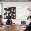 Modular Bulletin Board & Whiteboard Combo - 8 Pack 12x12x0.47In