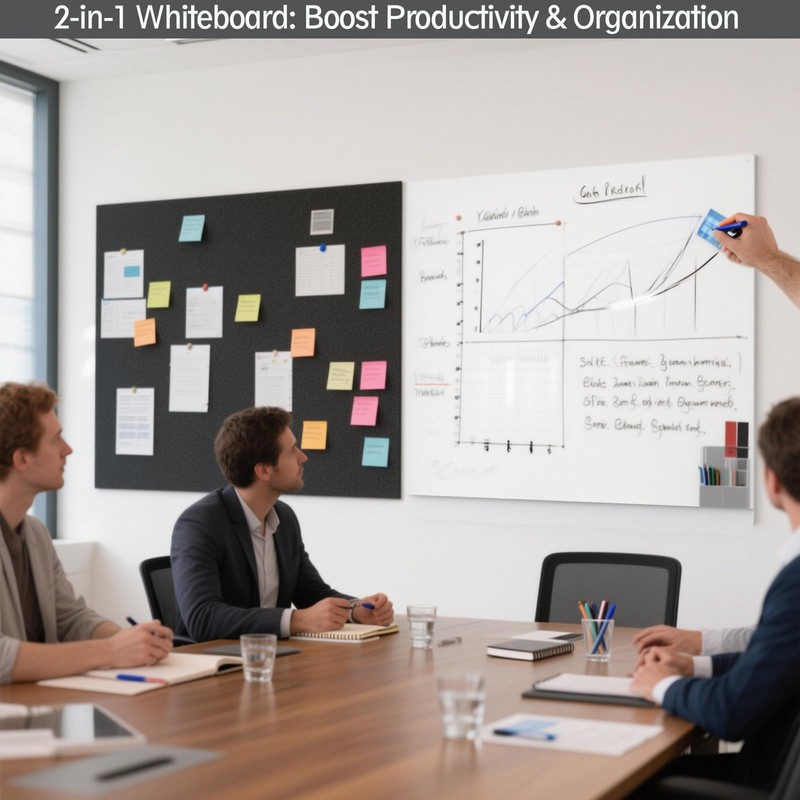 Modular Bulletin Board & Whiteboard Combo - 8 Pack 12x12x0.47In