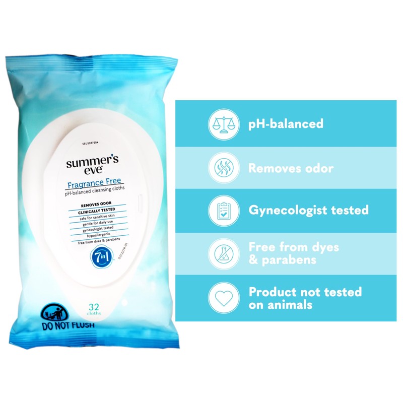 Summers Eve Cleansing Cloths 32 Count Soft Pk Frag-Free (Pack