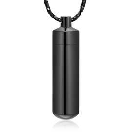 Minicremation Cremation Jewelry for Ashes Pendant Urn Necklace Cylinder with Glass Vial Keepsake Ashes Memorial Jewelry