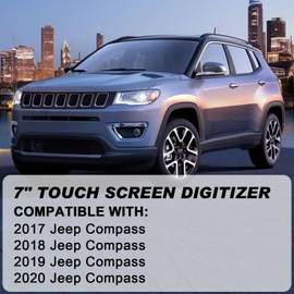7" Uconnect Touch Screen Display Compatible with 2017 2018 2019 2020 Jeep Compass # TDO-WXGA0700K00057-V1 TDO-WXGA0700K00033-V2 with Bracket