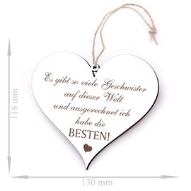 Dekolando Gift Siblings Heart – There Are So Many Siblings ... I Have the Best – 12 cm x 13 cm Gifts Brother Sister Heart Sisters Brothers Favourite Sister Brother Heart