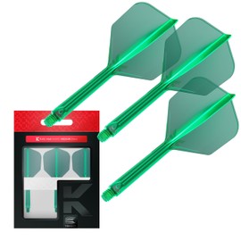 Target Darts K-Flex Integrated Dart Flight and Shaft, No.6, Green, Medium, Precision-Moulded 2-in-1 Dart Flights and Shafts, Professional Dart Accessories, Pack of 3