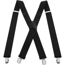 Termichy Tirantes de los hombres, tirantes de clip resistentes ajustables Termichy X-back para informal y formal