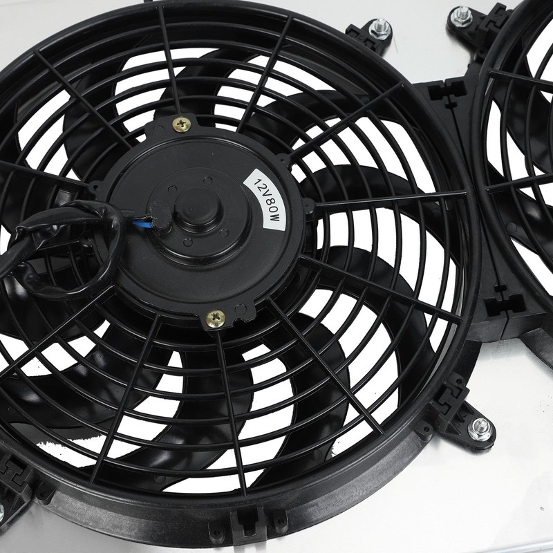 Wangtney Full Aluminum Shroud+2X12'' Slim Fan+Thermostat Relay Kit Compatible with