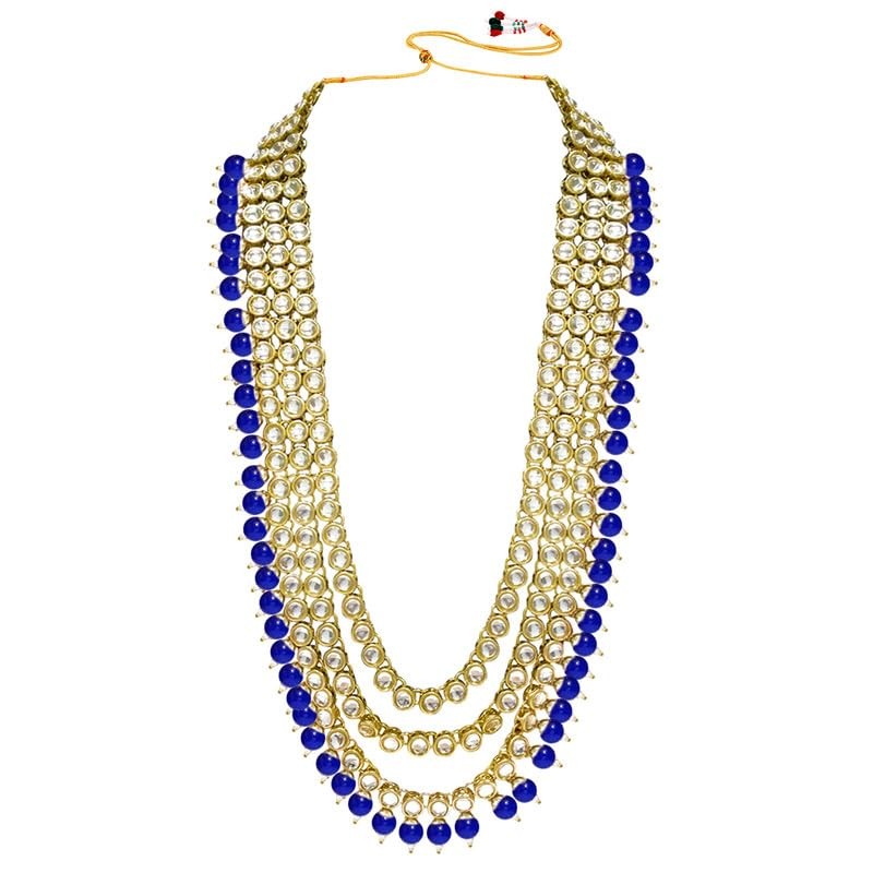 Aheli Boda India Kundan Beaded Heavy Bridal Long Gargantilla Collar