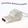 PCTC Shining Whistle, Metal Crystal Rhinestone Whistle with Keychain for