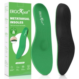 ERGOfoot Metatarsalgia Insoles, Heavy Duty Work Boot Inserts for Women Men, Relieve Morton's Neuroma and Reduce Metatarsal, Ball of Foot Pain for Standing All Day