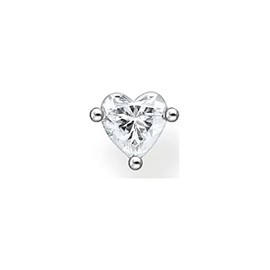 Thomas Sabo H2234 Single Heart Stud Earrings 925 Sterling Silver, Sterling Silver, No Gemstone