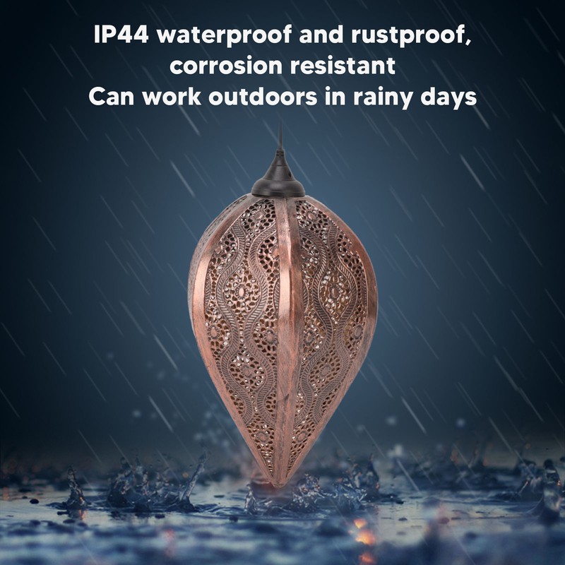 Solar Lantern Hollow Out IP44 Waterproof LED Solar Powered Hanging